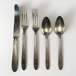 VTG Oneida Community Silver Plate Flatware Silverware Set 30 Pc Deco